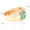 14Kt Yellow Gold With Emerald & Diamond Clover Flower Design Ring