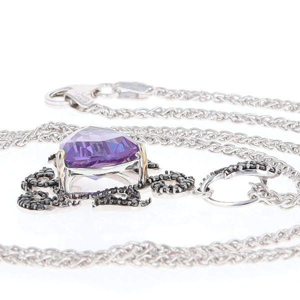Black Diamond Tentacle and Trillion Mystic Topaz Pendant