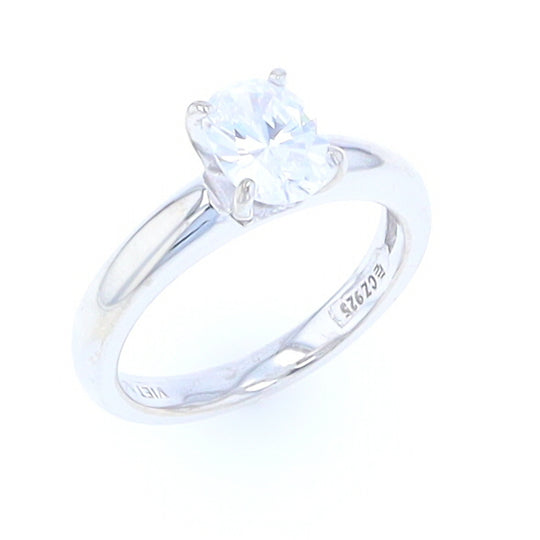 Oval Cut Cubic Zirconia Solitaire Ring