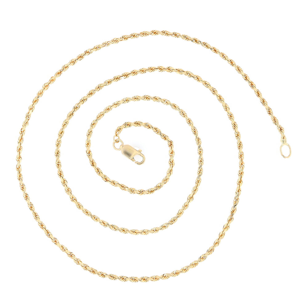 14KT Yellow Gold Rope Chain 1.5mm 30 Inches