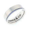 Men's Contemporary Matte Design Wedding Band with Boarder Sapphires