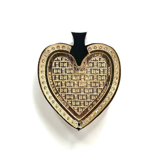Cupid's Revenge Gold Quartz Heart Pendant with 0.93ctw Diamonds G1