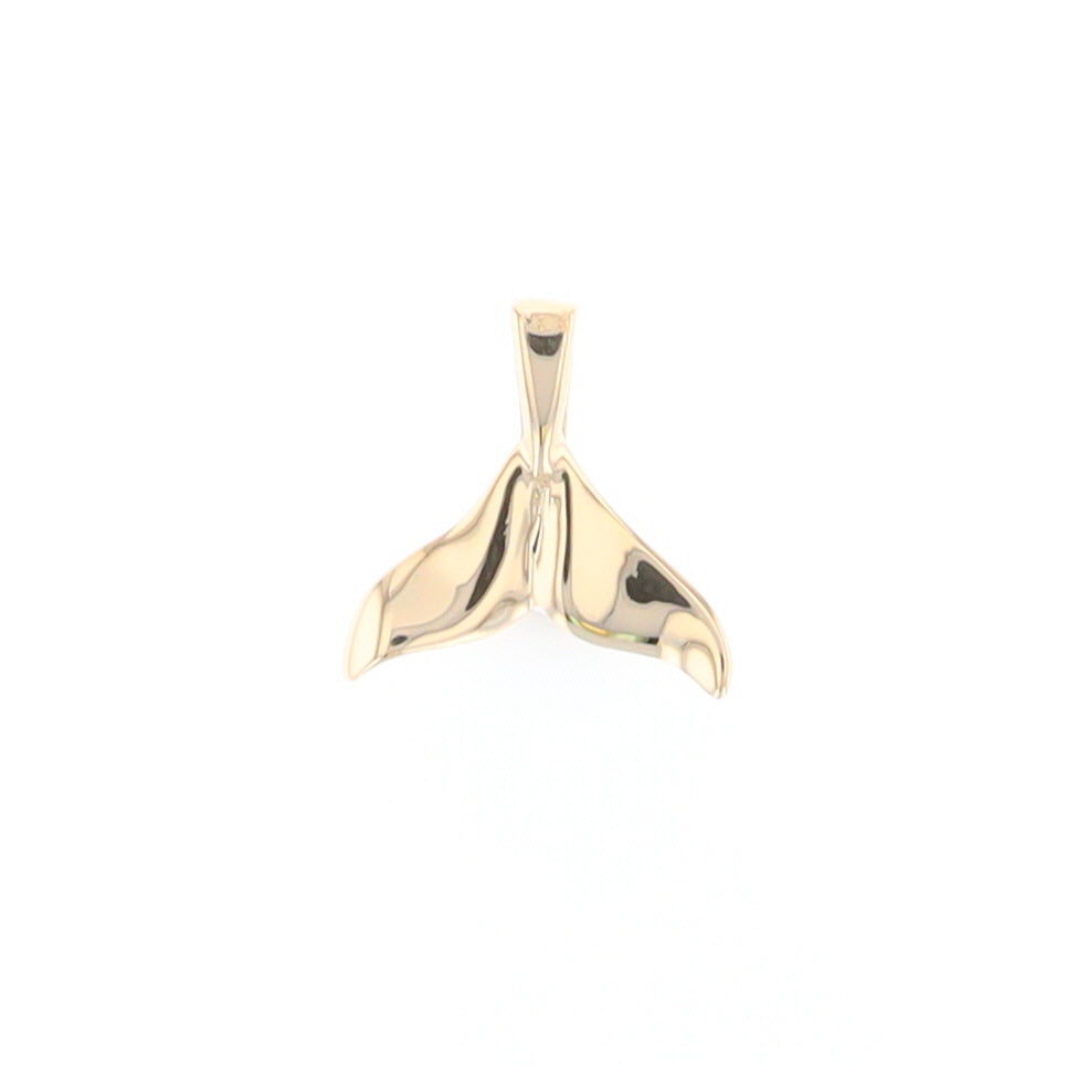 Whale Tail Pendant 14kt Gold High Polish Realistically Designed