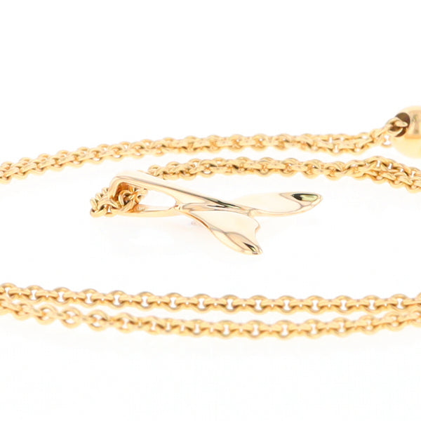 Whale Tail Pendant 14kt Gold High Polish Realistically Designed