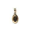 Natural pietersite oval inlaid .02ctw diamond pendant