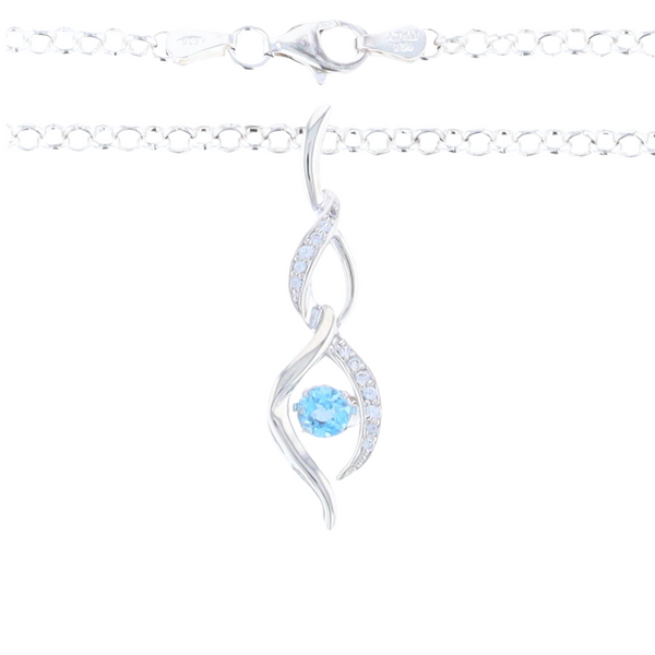 Floating Topaz Twisted Necklace