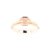 Peaked Halo Pink Tourmaline & Diamond Engagement Ring