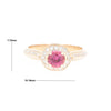 Peaked Halo Pink Tourmaline & Diamond Engagement Ring