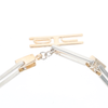 Gold Quartz Bracelet Rectangle Link Inlaid with Toggle Clasp G2