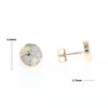 Gold Quartz Earrings 9mm Round Inlaid Studs - G2