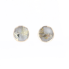 Gold Quartz Earrings 9mm Round Inlaid Studs - G2