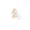 Gold Quartz Earrings 9mm Round Inlaid Studs - G2