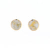 Gold Quartz Earrings 9mm Round Inlaid Studs - G2