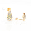 G1 Gold Quartz Earrings Triangle Shape Inlaid Design with .12ctw Diamonds