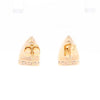 G1 Gold Quartz Earrings Triangle Shape Inlaid Design with .12ctw Diamonds