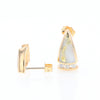 G1 Gold Quartz Earrings Triangle Shape Inlaid Design with .12ctw Diamonds