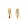 Oval Gold Quartz Inlaid Earrings - G2