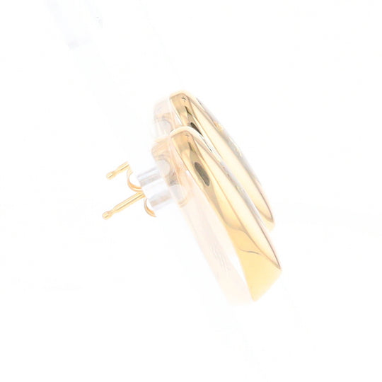 Oval Gold Quartz Inlaid Earrings - G2