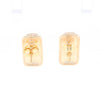 Gold Quartz Earrings Rectangle Inlaid Design