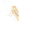 Gold Quartz Earrings Rectangle Inlaid Design