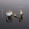 Opal Earrings Round Inlaid Design Studs