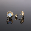 Opal Earrings Round Inlaid Design Studs