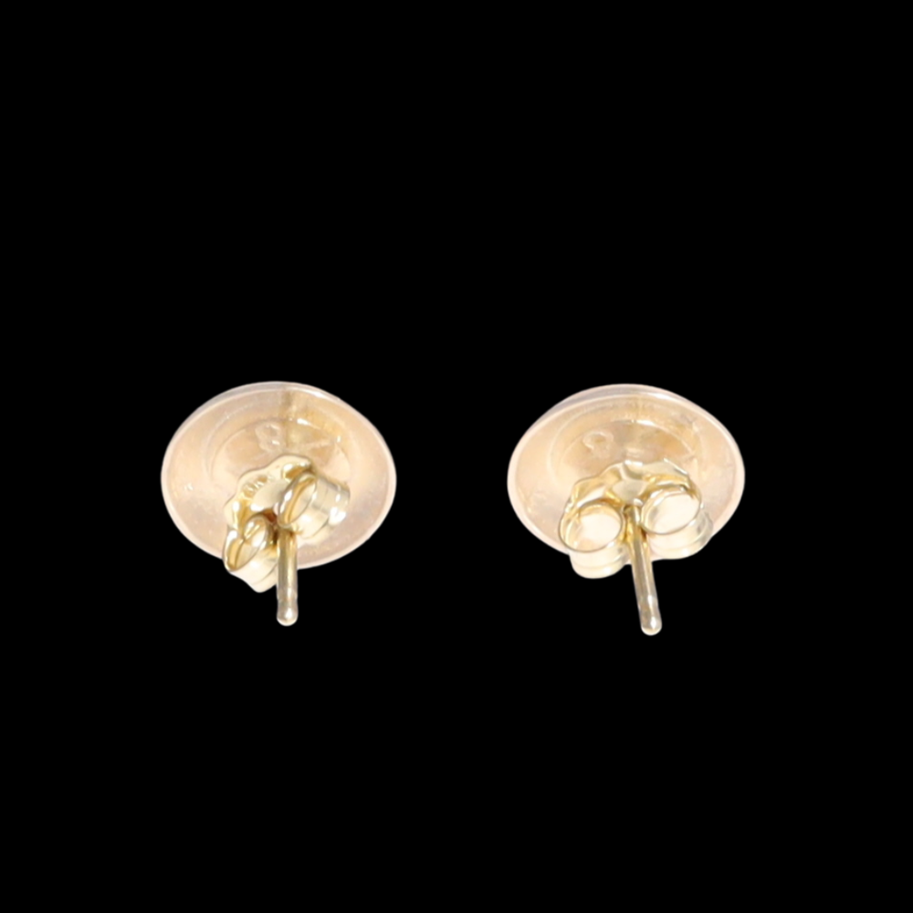 Opal Earrings Round Inlaid Design Studs