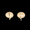 Opal Earrings Round Inlaid Design Studs