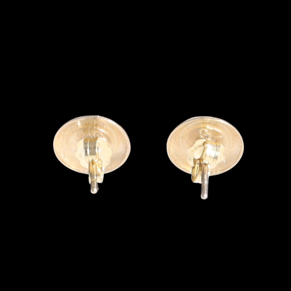 Opal Earrings Round Inlaid Design Studs