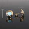 Opal Earrings Round Inlaid Design Studs