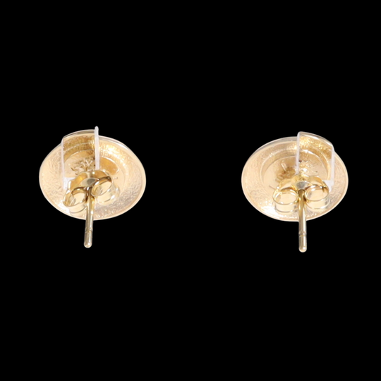 Opal Earrings Round Inlaid Design Studs