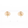 Gold Quartz Earrings Round Inlaid Design