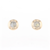Gold Quartz Earrings Round Inlaid Design