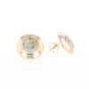 Superior Quality Gold Quartz Inlaid Circle Stud Earrings