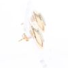 Superior Quality Gold Quartz Inlaid Circle Stud Earrings