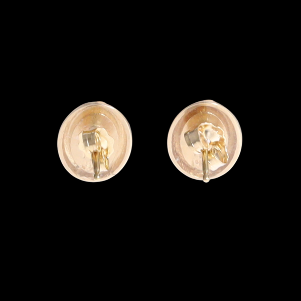 Opal Earrings Oval Inlaid Design Studs
