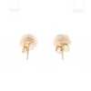 Gold Quartz Earrings Round Inlaid Studs