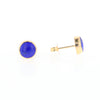 Lapis 6mm Round Inlaid Earrings