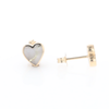 Gold Quartz Heart Stud Earrings - G2