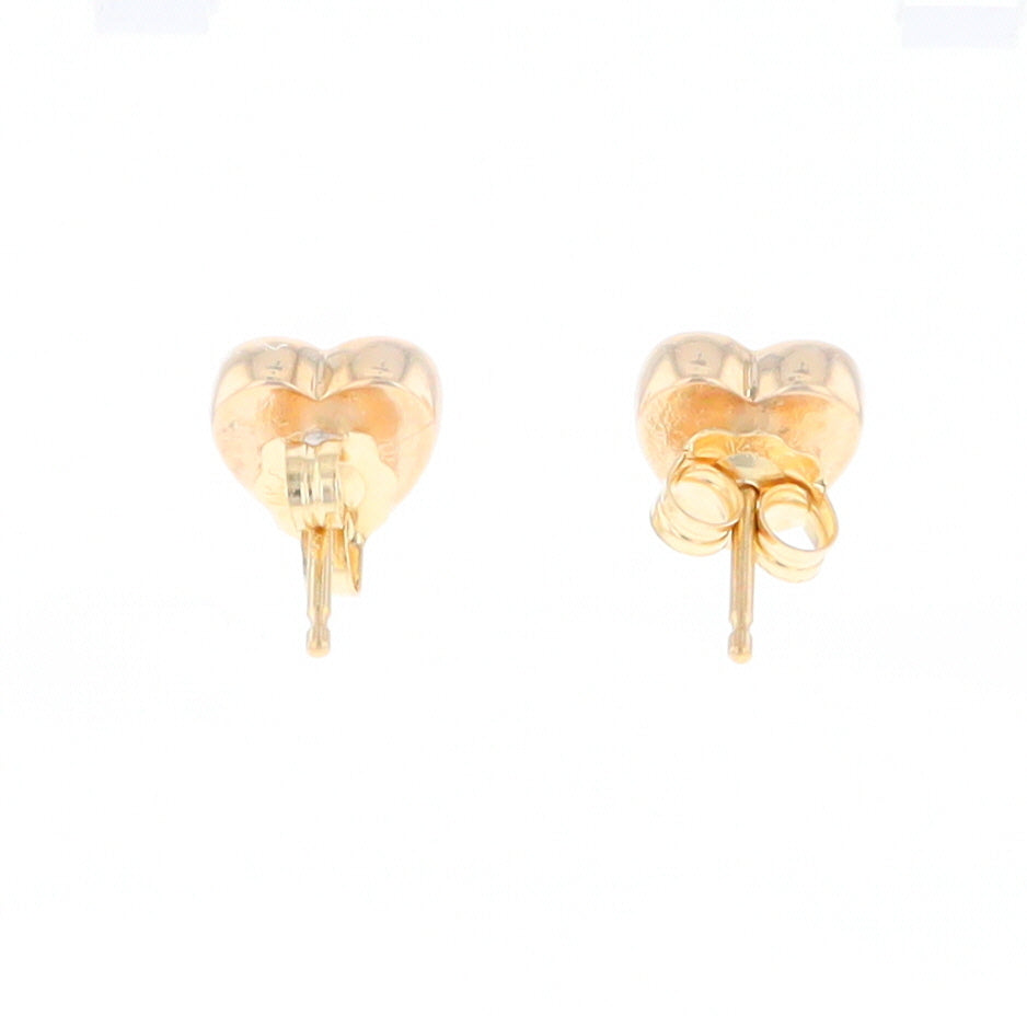 Gold Quartz Heart Stud Earrings - G2