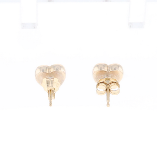 Gold Quartz Heart Stud Earrings - G2