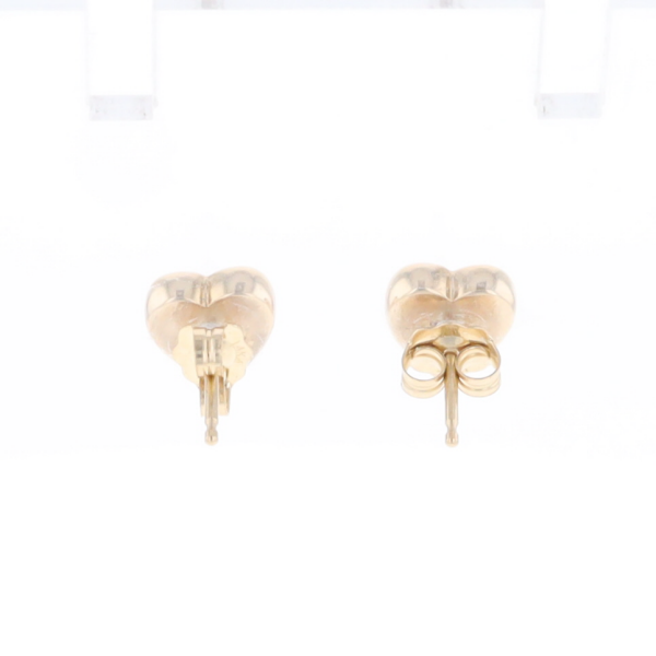 Gold Quartz Heart Stud Earrings - G2