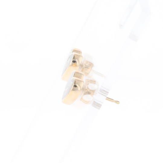 Gold Quartz Heart Stud Earrings - G2