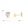 Gold Quartz Heart Stud Earrings - G2