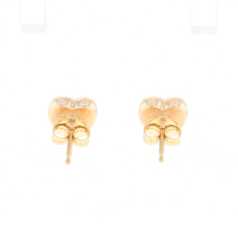 Gold Quartz Heart Stud Earrings - G2