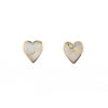 Gold Quartz Heart Stud Earrings - G2