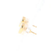 Gold Quartz Heart Stud Earrings - G2