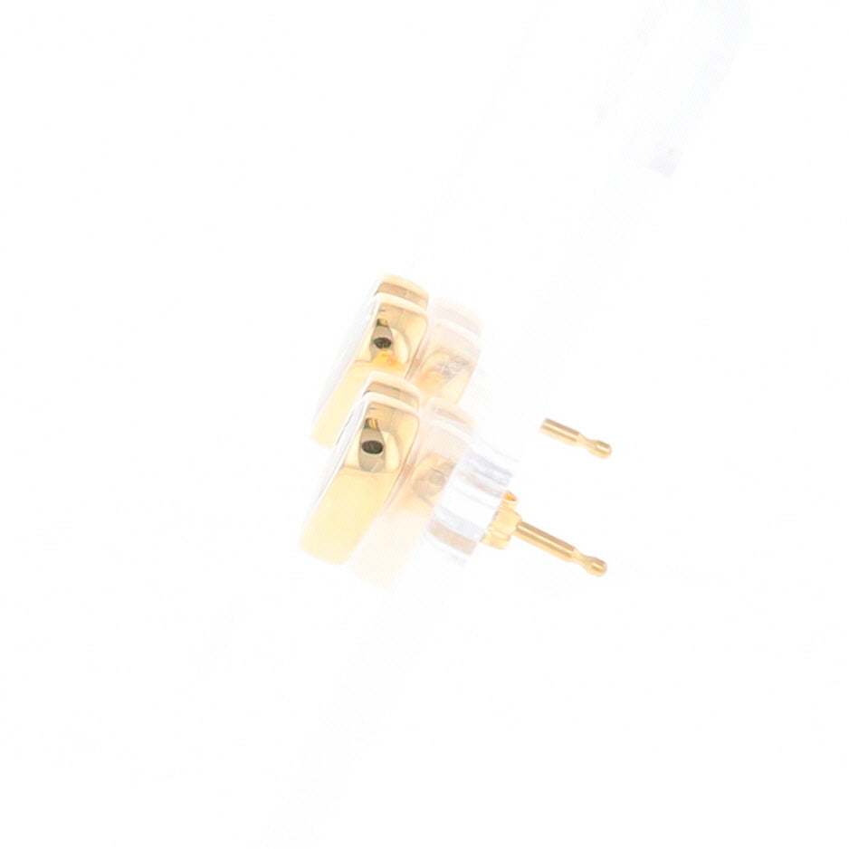 Gold Quartz Heart Stud Earrings - G2