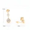 Gold Quartz Round Inlay with Diamond Accents Stud Earrings G2