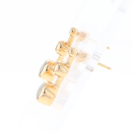 Gold Quartz Round Inlay with Diamond Accents Stud Earrings G2